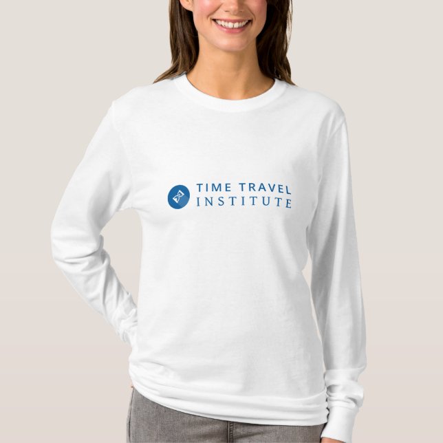 Long T-shirt de douille de logo blanc de TTI (Devant)