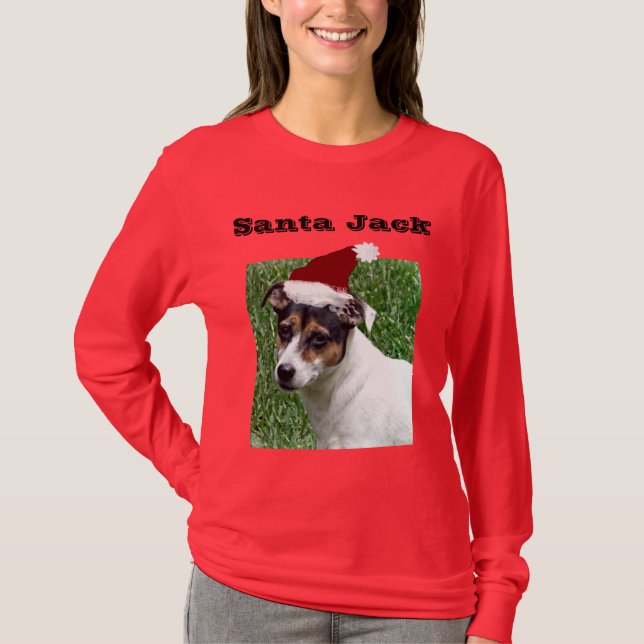 Long T-shirt de douille de Père Noël Jack (Jack (Devant)