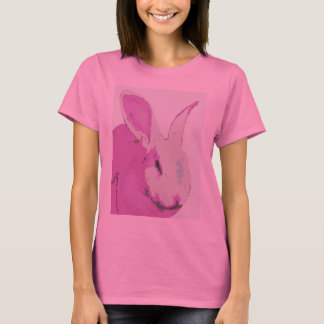 Long T-shirt de graphique de lapin de dames de