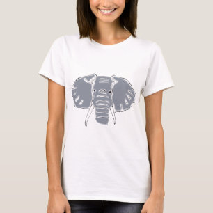 Long T-shirt de la douille des femmes grises