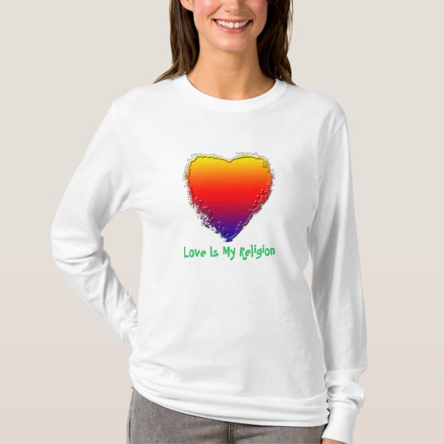 Long T-shirt de la douille des femmes - l'amour (Devant)