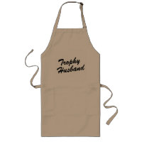 Tablier beige de BBQ du mari | de trophée pour les