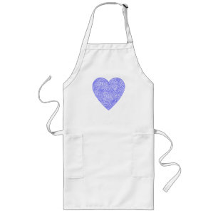 Long Tablier bleu coeur