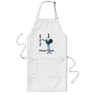 Long Tablier bleu de Noël de père (cuisinier principal)