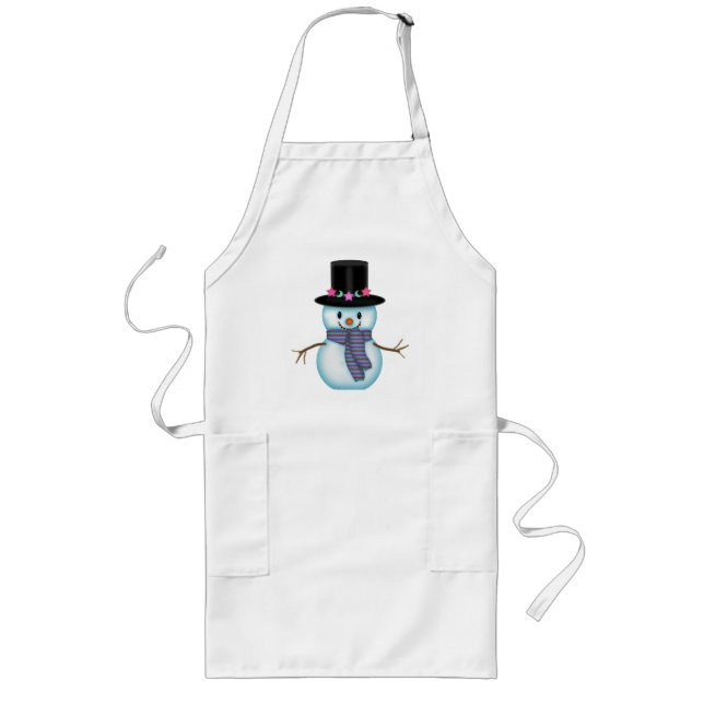 Long Tablier Bonhomme de Neige Mignon (Devant)
