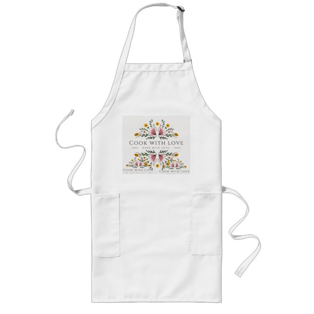 Long Tablier "Cuisine avec Amour" | Tablier de Cuisine  (Devant)