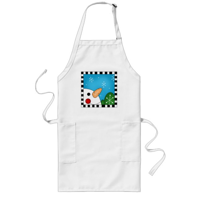 Long Tablier de bonhomme de neige de Noël (Devant)