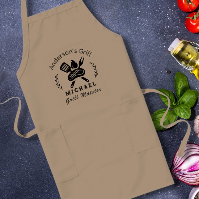 Long Tablier de chef Grill Master personnalisé avec ust (Créateur téléchargé)