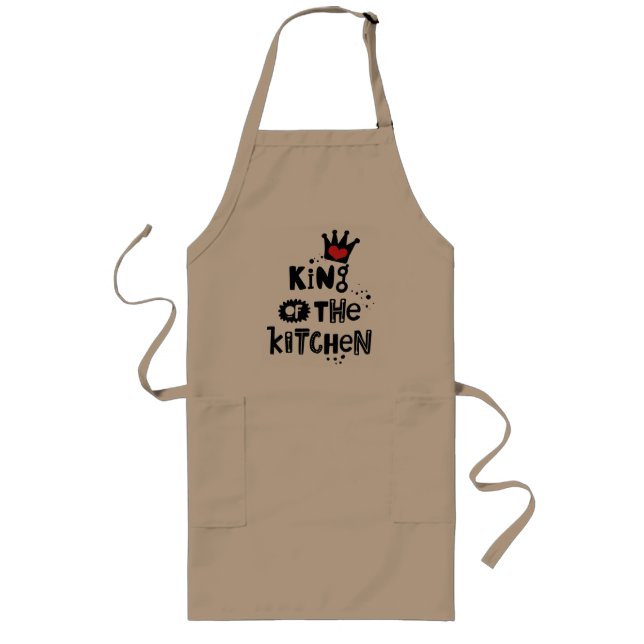 Long Tablier de Chef Royal : Roi de la Cuisine (Devant)