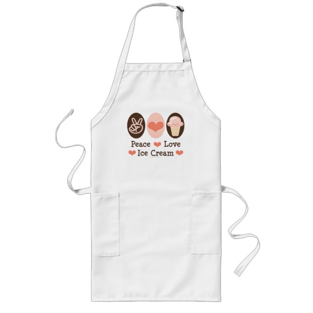 Long Tablier de crème glacée d'amour de paix (Devant)