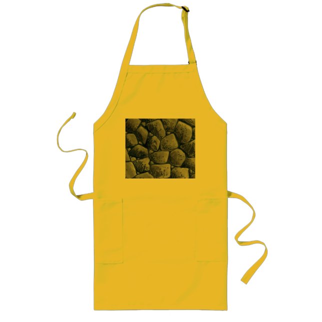 Long tablier de cuisinier jaune au charbon (Devant)