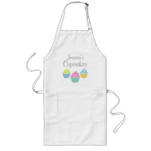 Long Tablier de cupcake personnalisé pour femmes