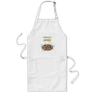 Long Tablier de Grillade Personnalisé avec Art de Pizza