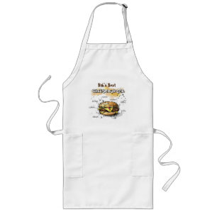 Long Tablier de grillade personnalisé avec motif de ham