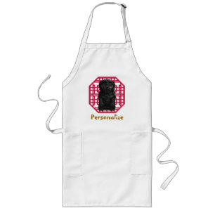 Long Tablier de grillage de chien de lion noir personna