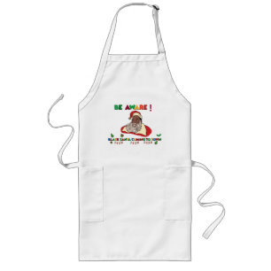 Long Tablier de Noël Père Noël noir