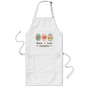Long Tablier de petits gâteaux d'amour de paix