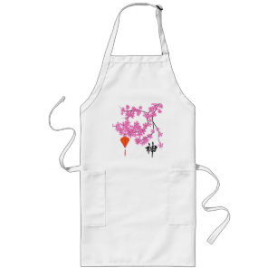 Long Tablier design en fleurs de cerisier