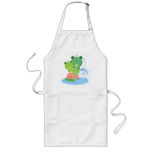 Long Tablier heureux de cuisine de grenouille