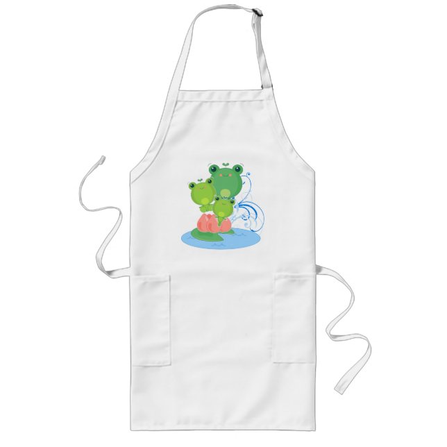 Long Tablier heureux de cuisine de grenouille (Devant)