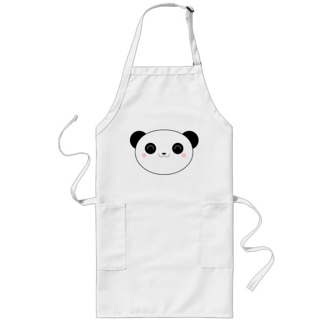 Long Tablier heureux d'ours panda de Kawaii (Devant)