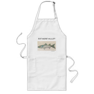 Long Tablier Mangez Plus de Mulet, Tablier de Poisson M