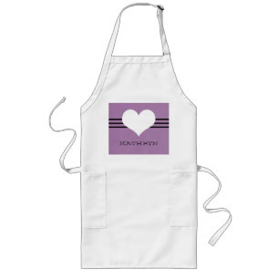 Long Tablier moderne pourpre de coeur