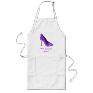 Long Tablier pourpre de chaussure de talon haut