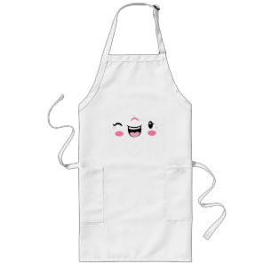 Long Tablier rose Kawaii Face