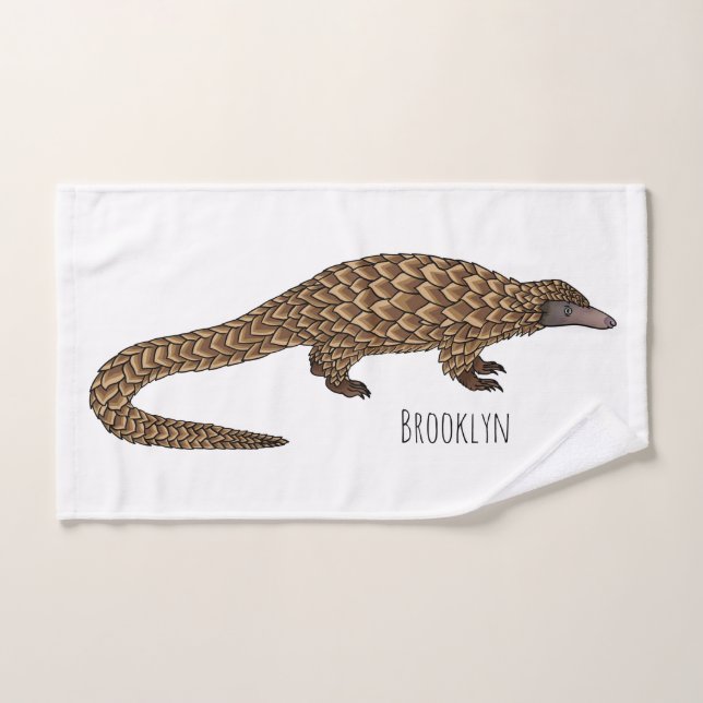 Long-tailed pangolin cartoon illustration  (Serviette à main)