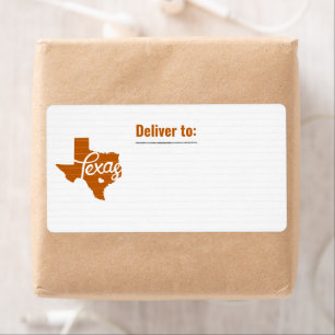 Longhorn Burnt Orange Texas Heart Étiquette