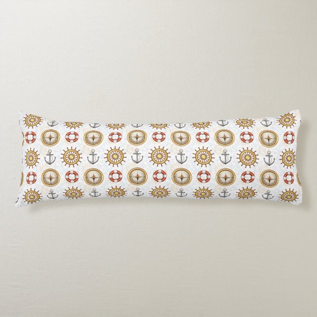 Longs Coussins du corps Motif nautique (Devant)