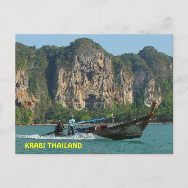 Longtail Boatman Krabi, Thaïlande Carte postale (Devant)