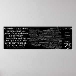 Longue affiche curative d'adjectifs de prière de