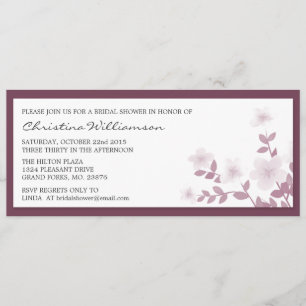 Longues invitations florales mauve de Fête de la