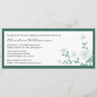 Longues invitations florales turquoises de Fête de