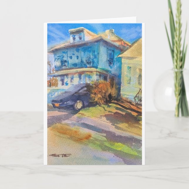 Longues ombres sur la carte d'aquarelle de Park St (Devant)