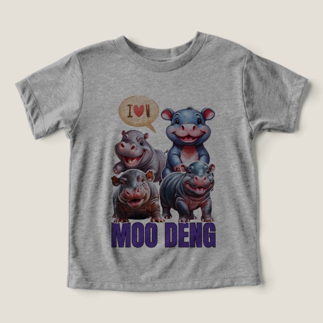 Loo moo Deng Thai drôle célèbre petit bébé hippo (Design Recto)