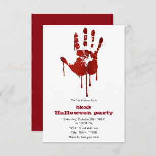 loody hand halloween invitation