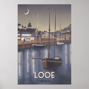 Looe Cornouailles Affiche de voyage