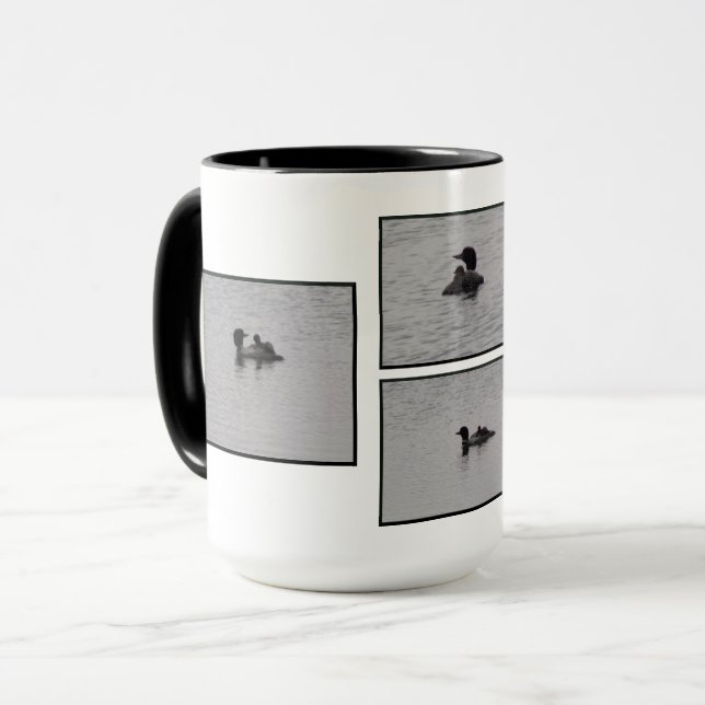 Loon avec bébé sur la Mug de dos (Devant gauche)