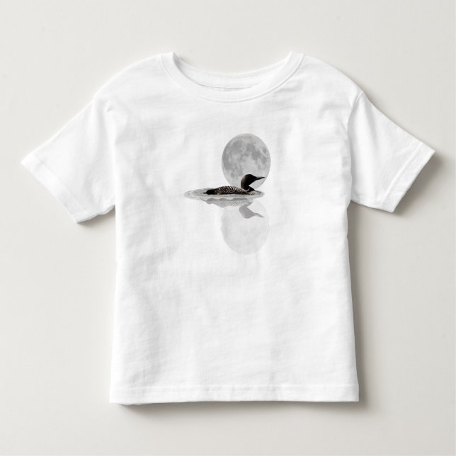 Loon Swims Dans Le T-Shirt Toddler Lumière Lune (Devant)