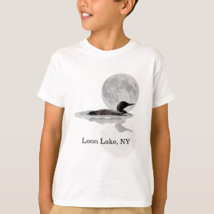 Loon Swims in Moonlight Garçon T-Shirt pour enfant
