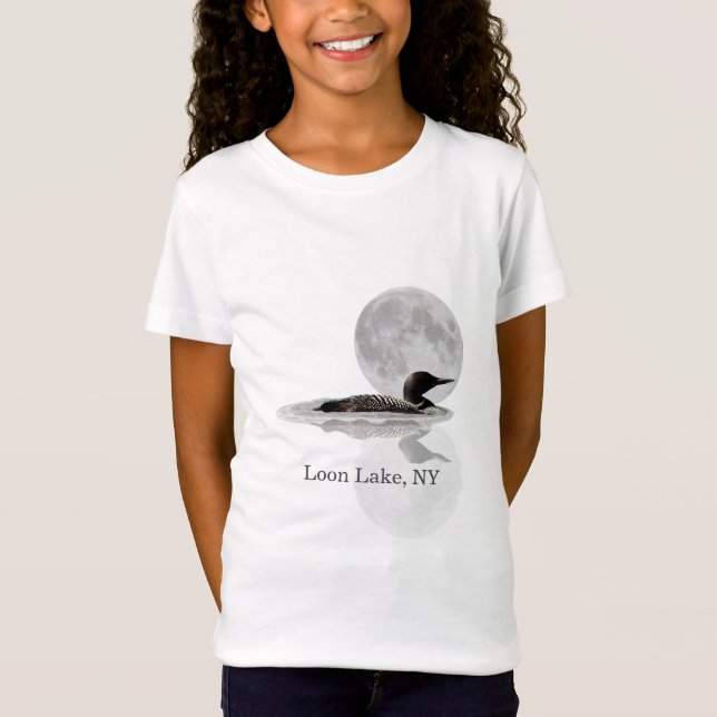 Loon Swims In The Moonlight Girl's T-Shirt (Devant)
