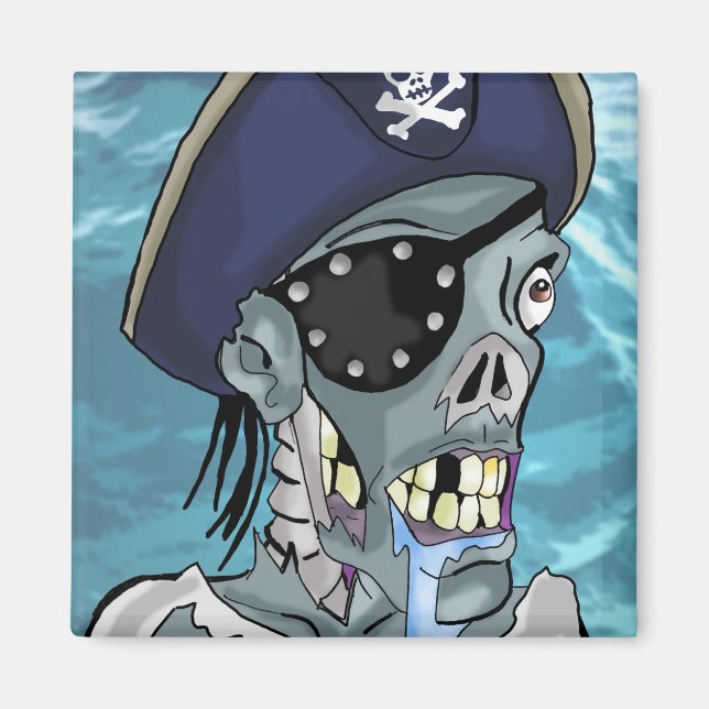 Looney Pirate Zombie Magnet (Devant)