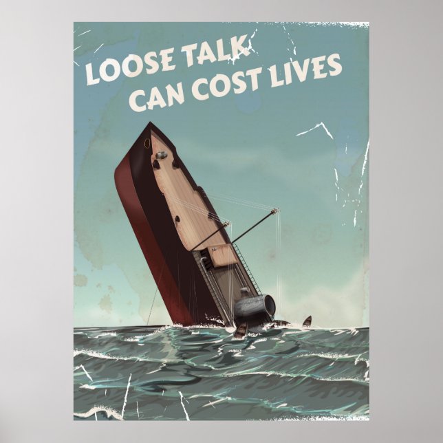 Loose Talk Cost Lives 2ÈME GUERRE MONDIALE Poster (Devant)