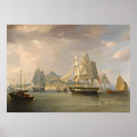 L'Opium Ships par WJ Huggins affiche 20"x28"