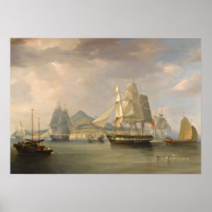 L'Opium Ships par WJ Huggins affiche 20"x28"