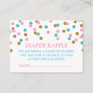 L'or bleu rose pointille la carte de tombola de