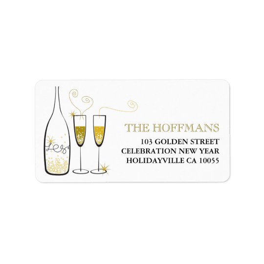 L'or Champagne encourage des étiquettes de adresse